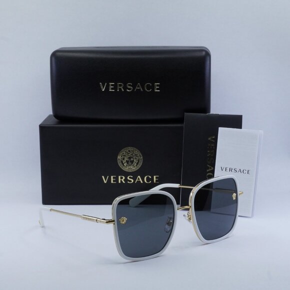🕶️ New Versace VE2247D 147187 Sunglasses - White Gold Frame - Picture 11 of 11